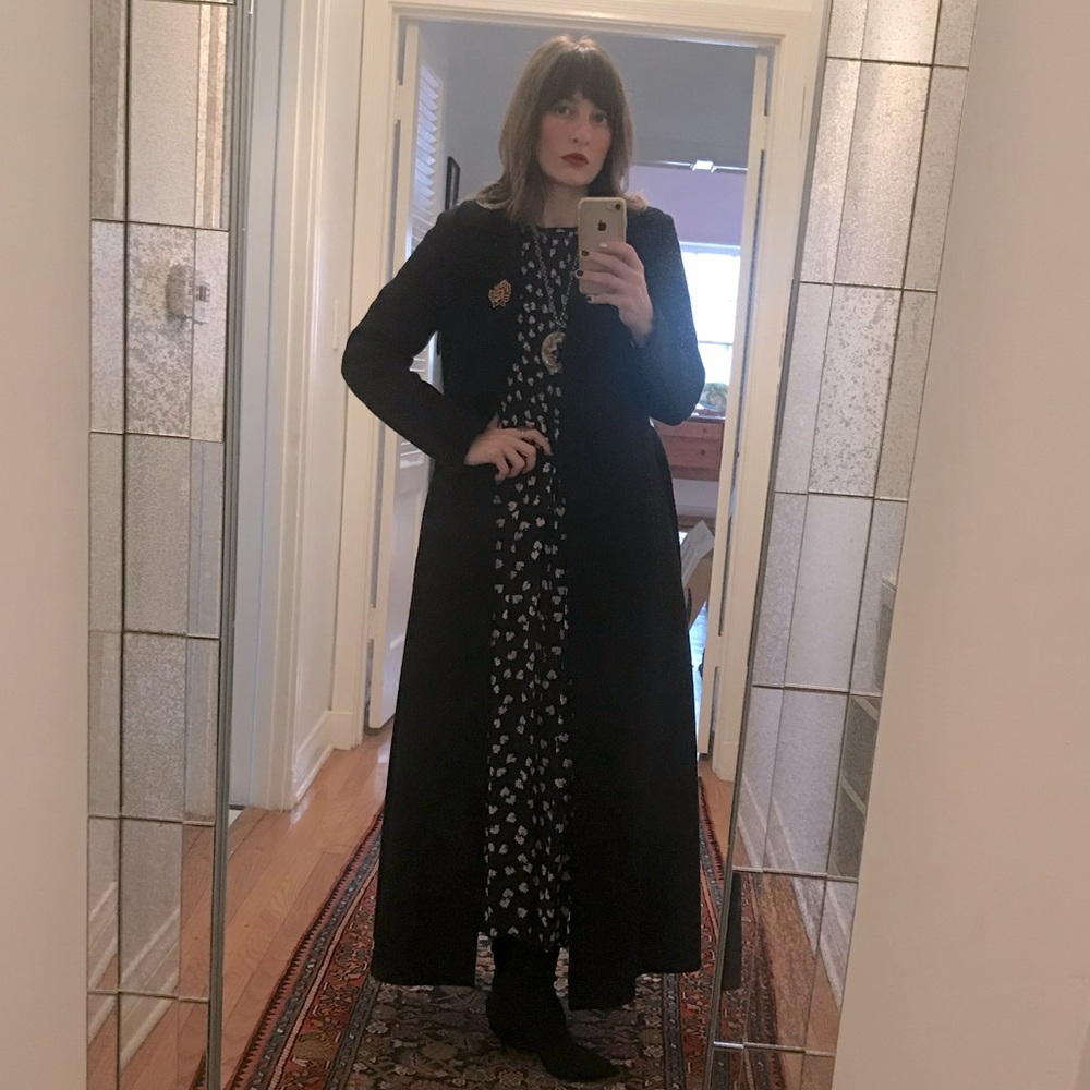 BARENA VENEZIA Black Wool Maxi Coat, IT 40 - Picture 3 of 13